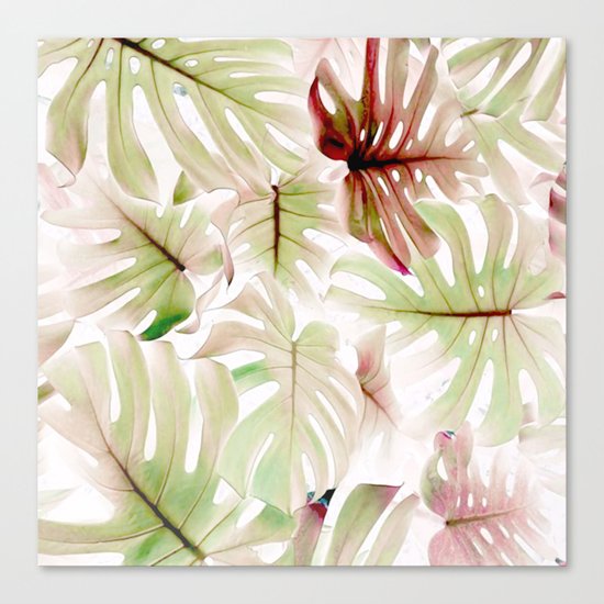 Monstera Pastel Canvas Print