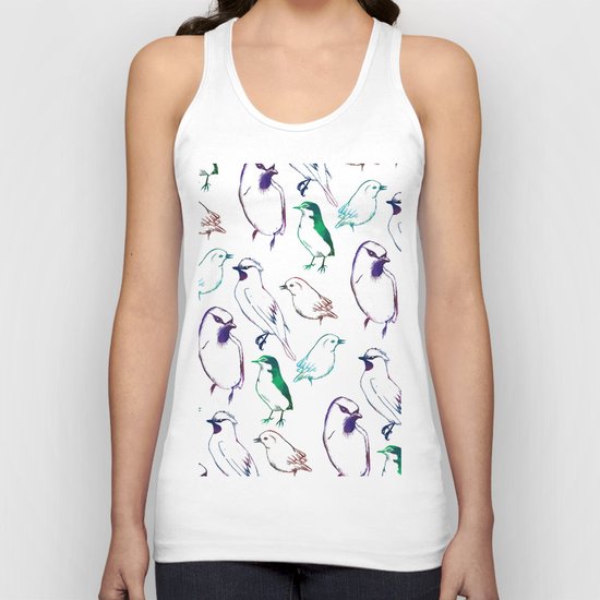 Coloured Birds Unisex Tank Top