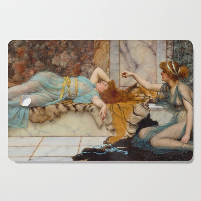 Mischief and Repose (1895) ,girls playing "Girl with a beautiful transparent Summer Dress" John Will Cutting Board