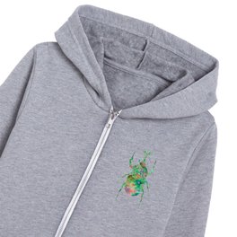 Whimsical Enchanted Beetle Bug Art Kids Zip Hoodie