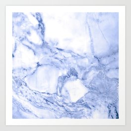 Blue Frosted Marble 03 Art Print