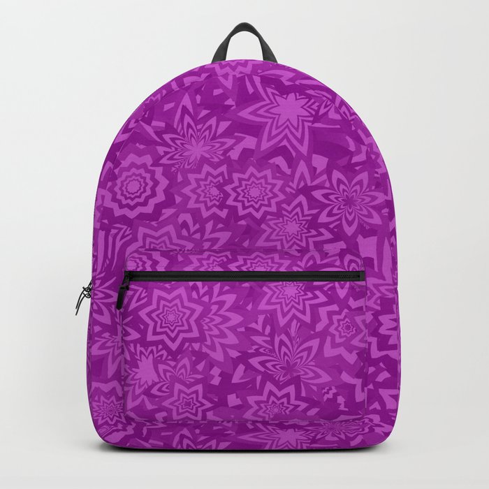 Purple Floral Geometry Backpack