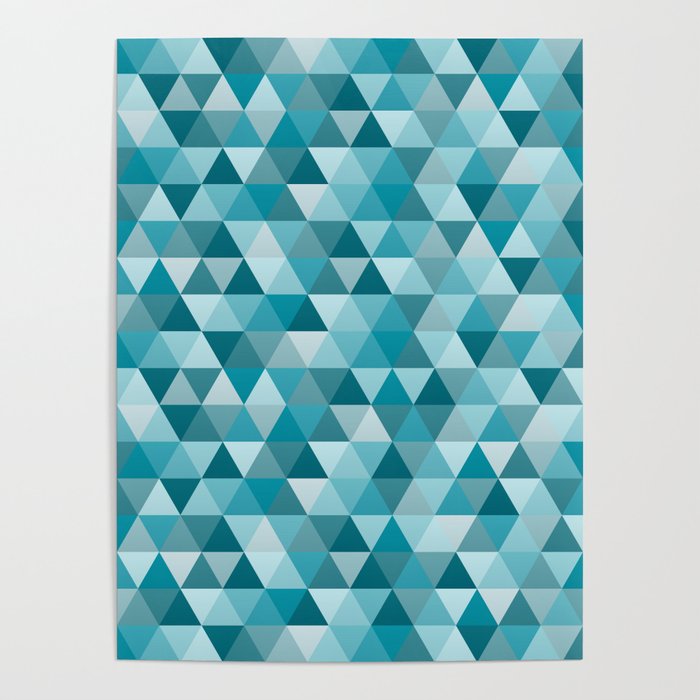 Geometric in Peacock Blue Poster