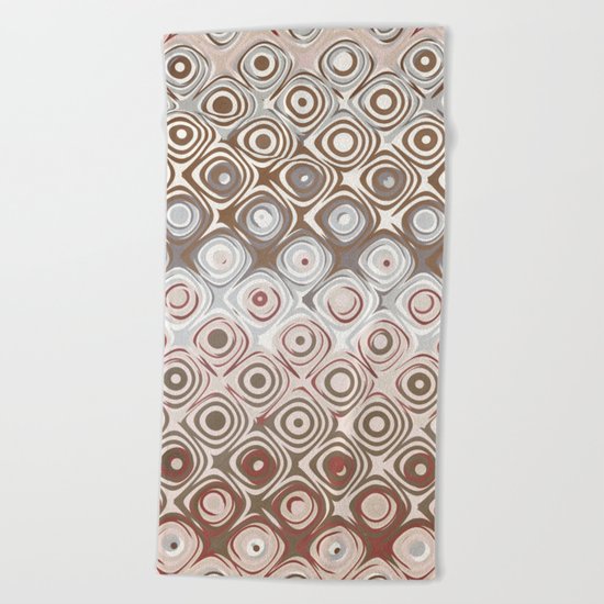 Brown And Beige Pattern Beach Towel