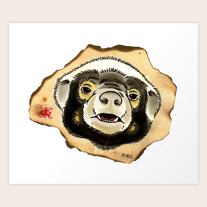Honey Badger Art Print By Beckercustomart Society6