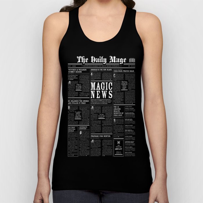 The Daily Mage Fantasy Newspaper II Tank Top