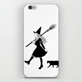 Witch on a morning walk iPhone Skin
