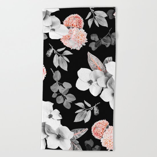 Night bloom - moonlit flame Beach Towel