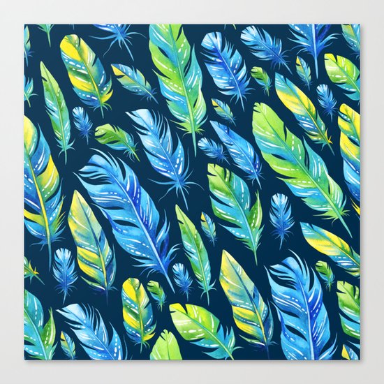 Feathers Pattern 04 Canvas Print
