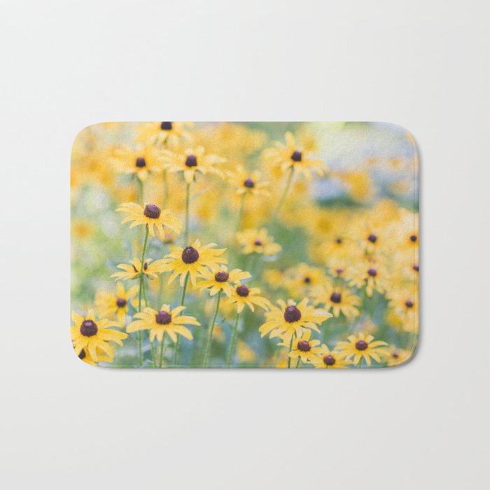 Sunny Disposition - Field of Wildflowers Photography Bath Mat