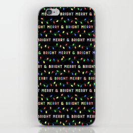 Merry & Bright Multi Colored Christmas Lights iPhone Skin