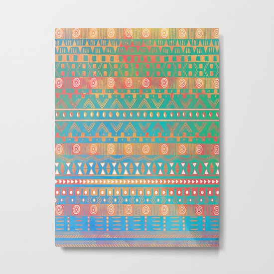 Inspired Aztec Pattern 2 Metal Print
