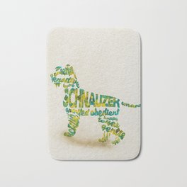 Schnauzer Dog Typography Art / Watercolor Painting Bath Mat | Typography, Portrait, Watercolor, Giant, Cute, Schnauzerpainting, Dogs, Dogmom, Memorial, Schnauzerportrait 