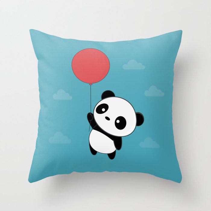 Kawaii Cute Panda Flying Throw Pillow