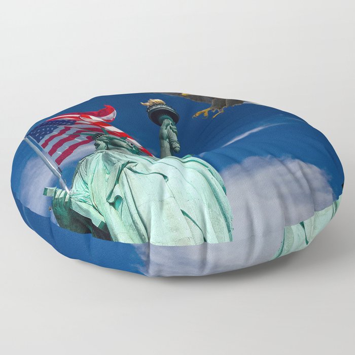 Bald Eagle a Lady Liberty Floor Pillow