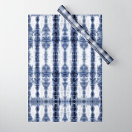 Tiki Shibori Blue Wrapping Paper