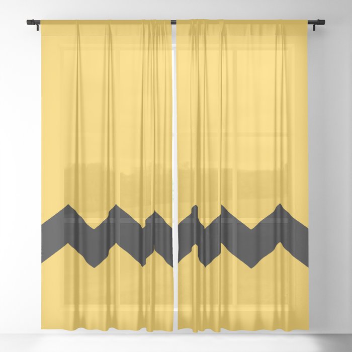 Black Chevron Sheer Curtain By Bramblebox Society6