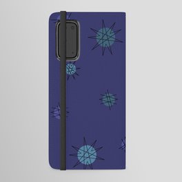 Atomic Age Starburst Planets Navy Blue Android Wallet Case