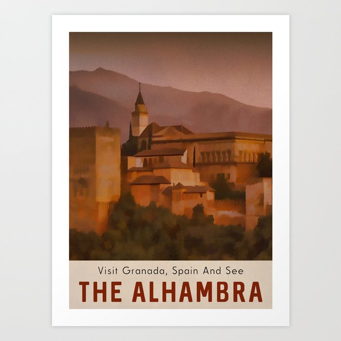 Art print POSTER CANVAS vintage alhambra