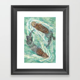 Two Otters Framed Art Print