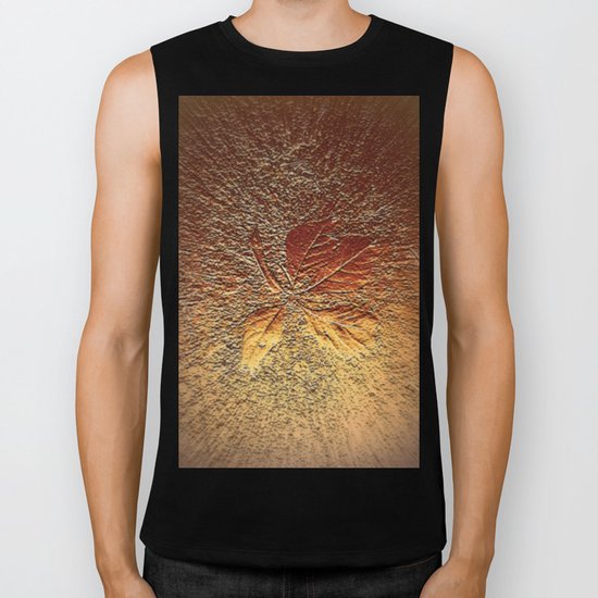 Rust glitter leaves in fall Biker Tank