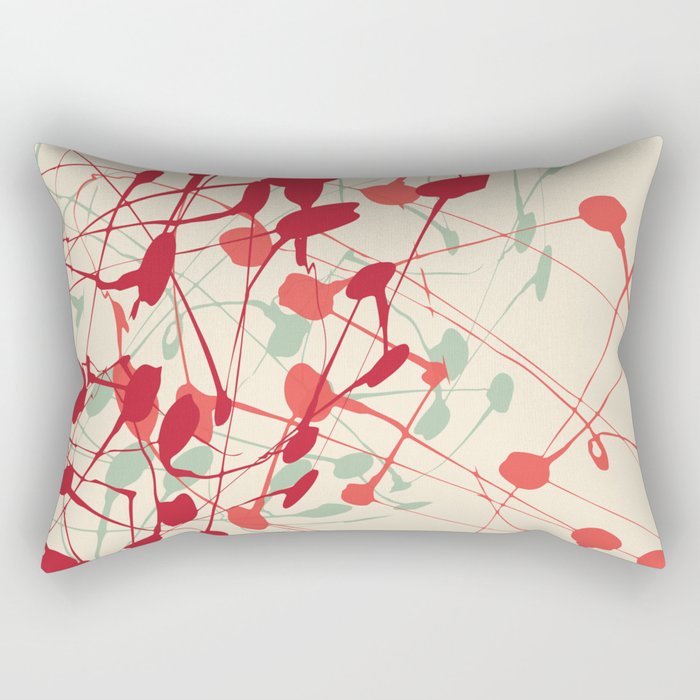 Red Splash Rectangular Pillow