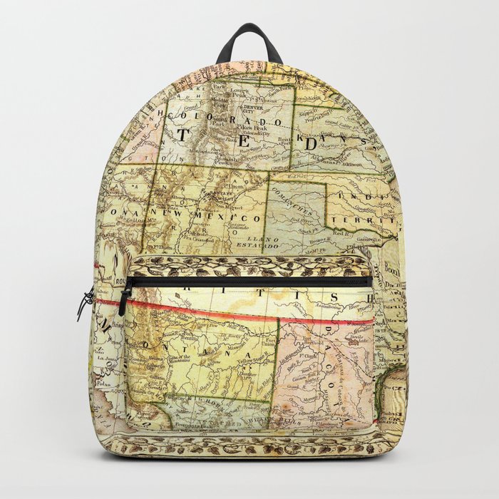 Vintage Antique USA map Backpack