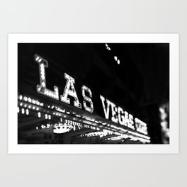 Vintage Las Vegas Sign - Black and White Photography Art Print