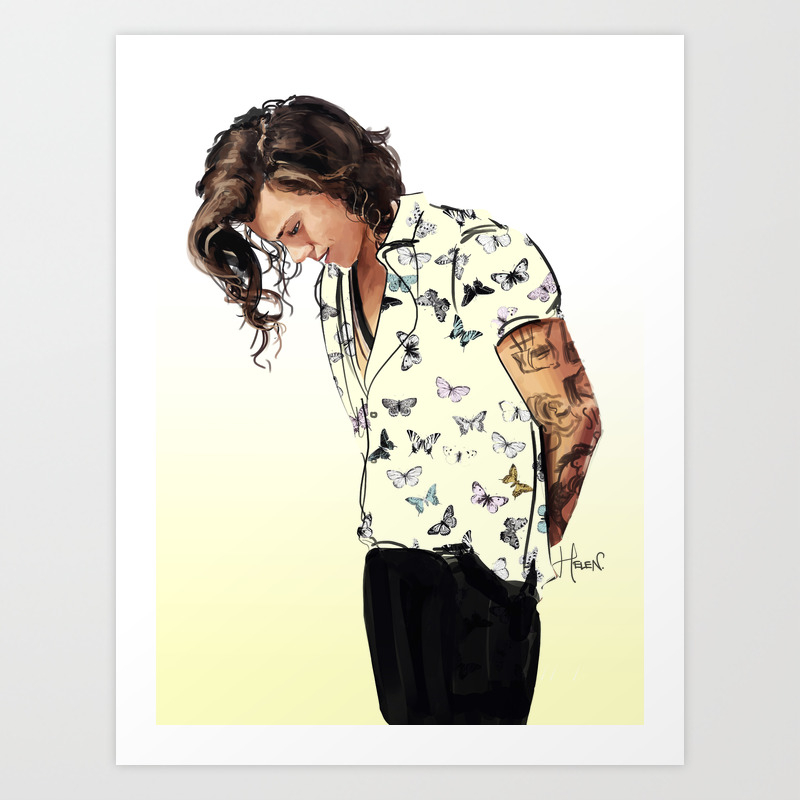 Harry Styles Butterflies Art Print By Helenheart Society6