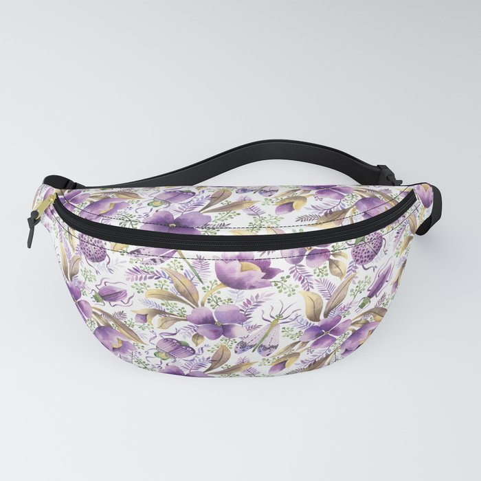 violet garden floral pattern Fanny Pack