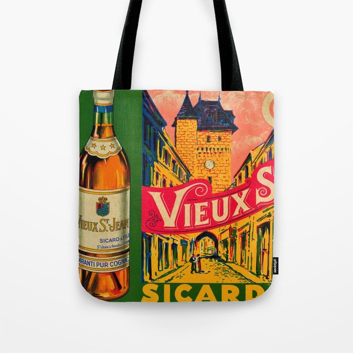 Vintage Vieux St Jean Cognac aperitif alcoholic beverages, Sicard