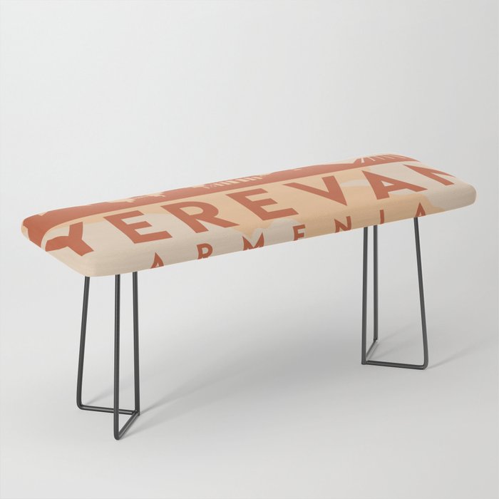 YEREVAN ARMENIA CITY MAP SKYLINE EARTH TONES Bench by deificus Art