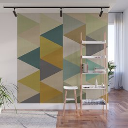 geometric mid century abstract nature green Wall Mural