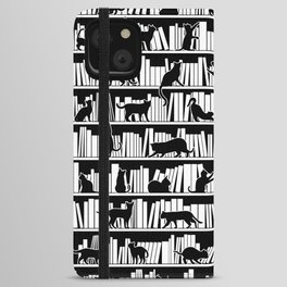 All I Need Is Books & Cats Bookish Book & Cat Lover Pattern iPhone Wallet Case