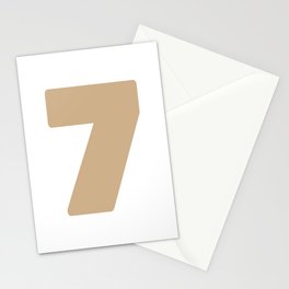 7 (Tan & White Number) Stationery Card