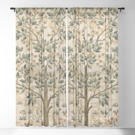 William Morris Tree Of Life, Morris Tree  Sheer Curtain