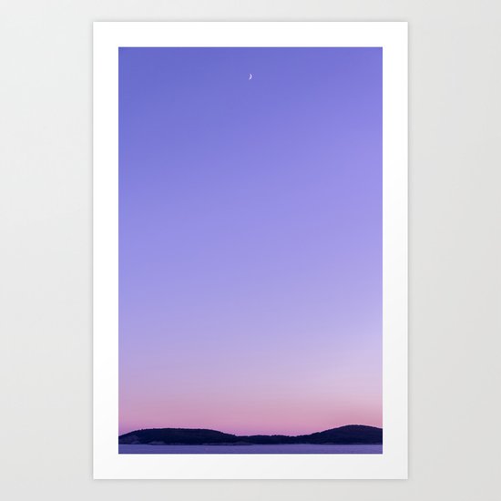 Dubrovnik Sunset And Moon Art Print