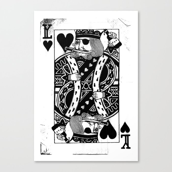 Pirate King Of Hearts Playing Card Art Poster Canvas Print By Younglovers Society6