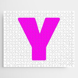 Y (Magenta & White Letter) Jigsaw Puzzle