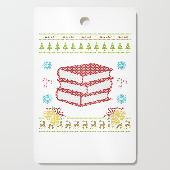 Books Christmas Ugly Sweater Design Librarian Bookworm Cutting Board