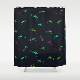 colorful skeletons Shower Curtain