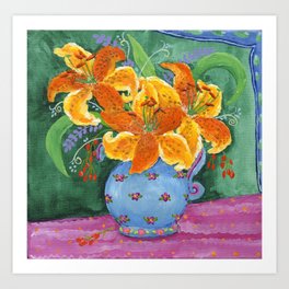 Acrylic Painting Tiger Lily Art Print