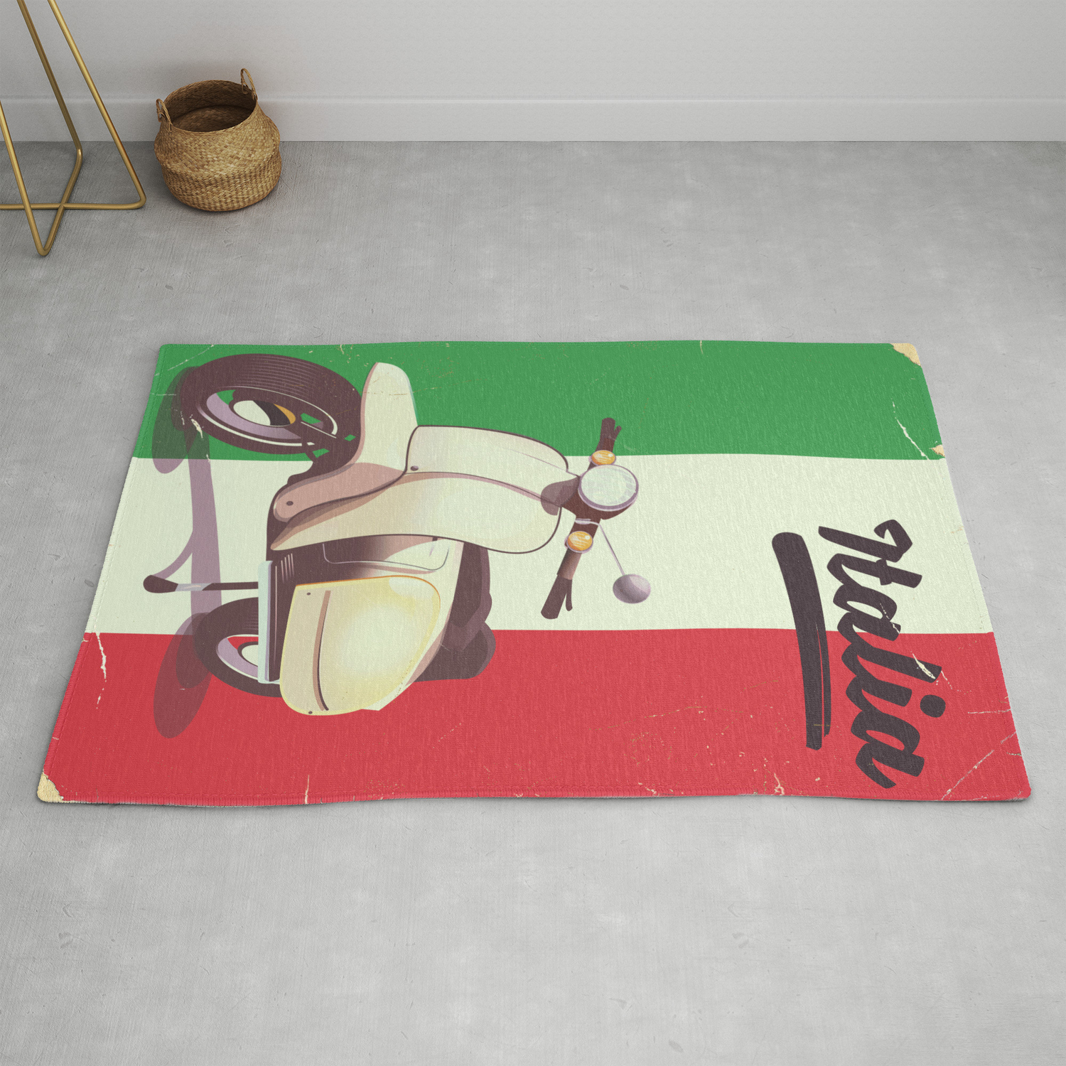 Italia Scooter Vintage Poster Rug By Nicholasgreen
