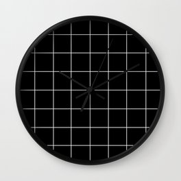 WINDOWPANE ((white on black)) Wall Clock