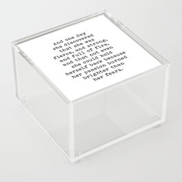 And One Day She Discovered That She Was Fierce And Strong, Motivational Quote Acrylic Box