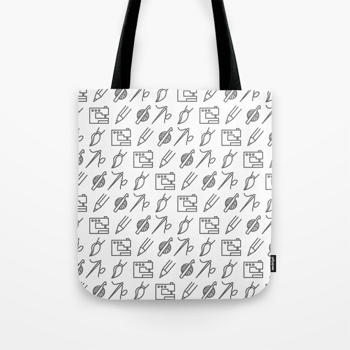 Crafty Icons Grey Tote Bag