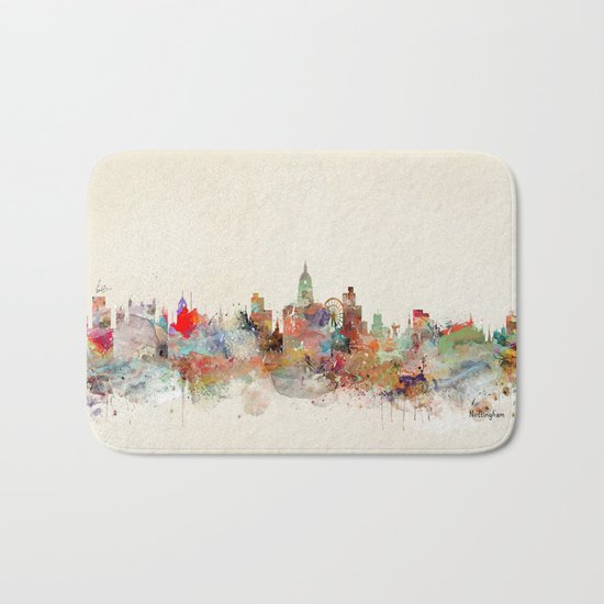 nottingham england skyline Bath Mat