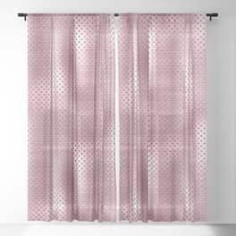 Pink Brushed Metallic Texture Sheer Curtain