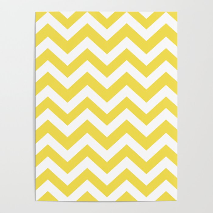 Minion yellow - yellow color - Zigzag Chevron Pattern Poster