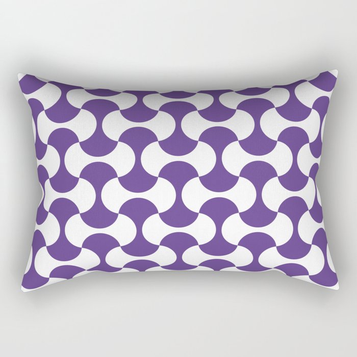 Violet and white mid century mcm geometric modernism Rectangular Pillow